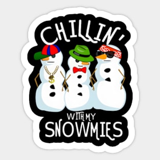 Hip-Hop Music Snow Chillin' With My Snowmies Sticker